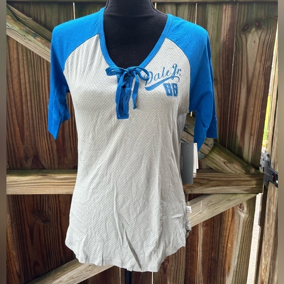 Dale Earnhardt Jr. Touch by Alyssa Milano Gray Perfect Game ¾-Sleeve T-Shirt M - Picture 1 of 8